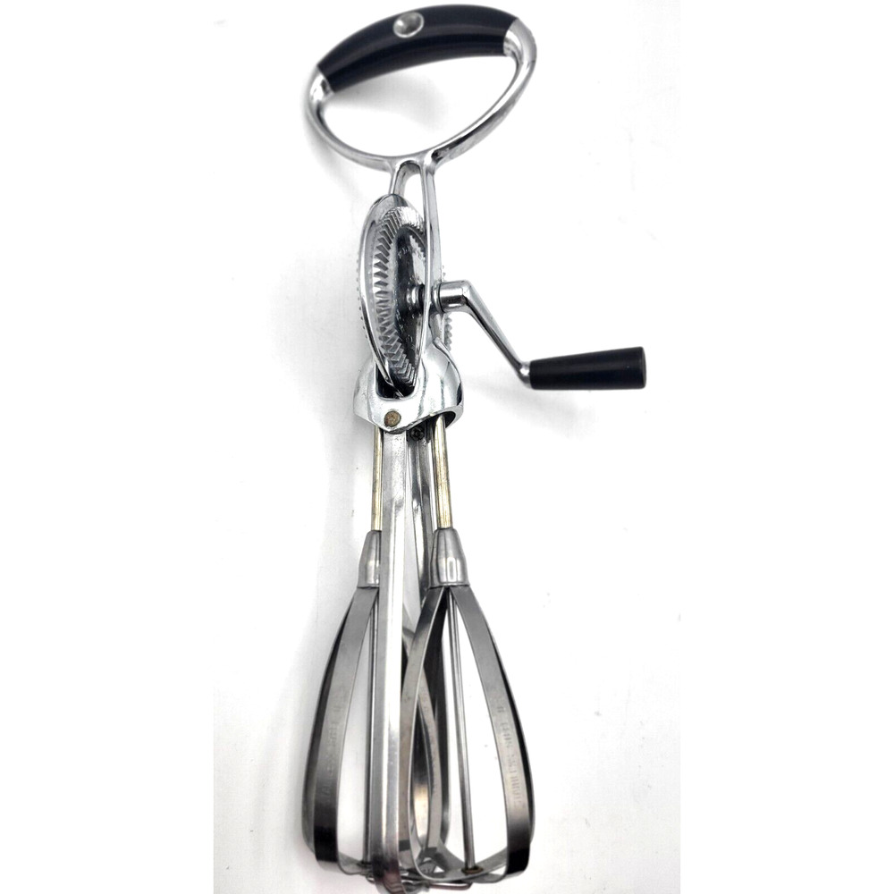 Vintage Flint Stainless Steel Hand Mixer Egg Beater 12" Long